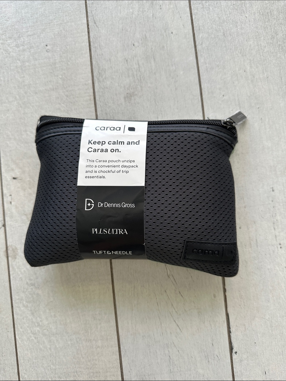 caraa Black Perforated Travel Toiletry Pouch
